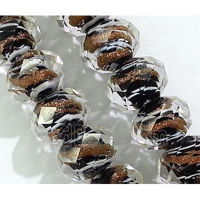 lampwork glass bead, faceted wheel, black