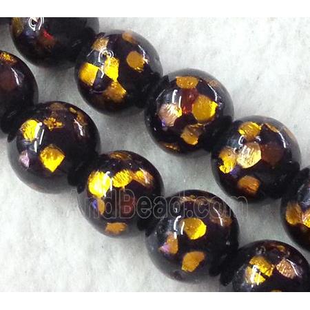 lampwork bead within silver foil, round