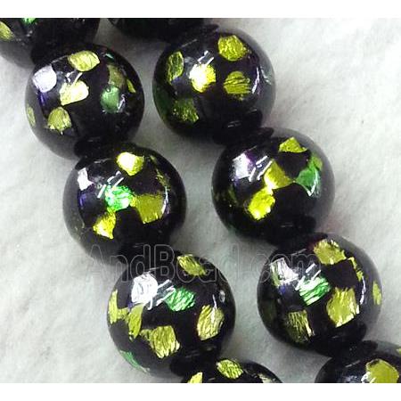 lampwork bead within silver foil, round