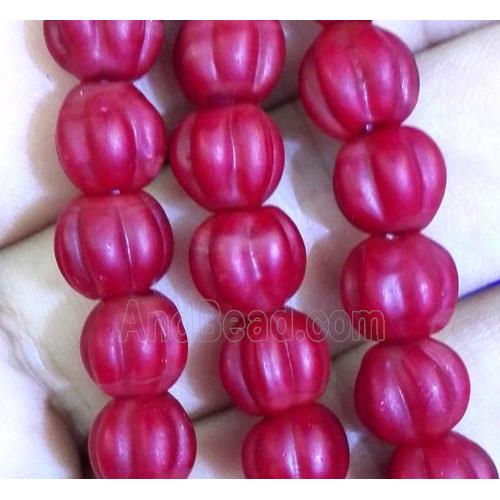 matte lampwork bead, pumpkin