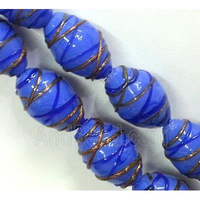 Lampwork Glass bead with goldsand, rice