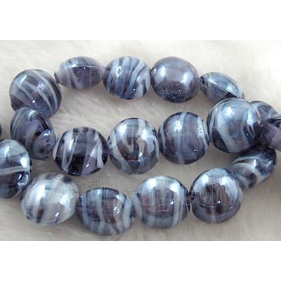 Lampwork glass bead, flat round