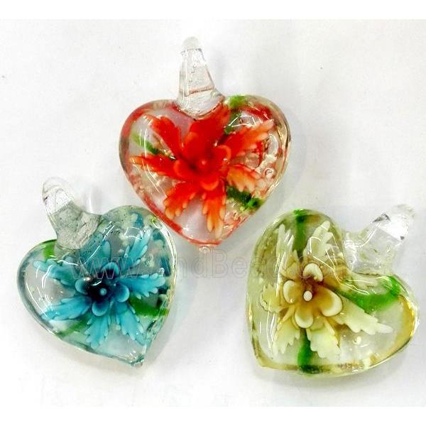 lampwork pendant, heart
