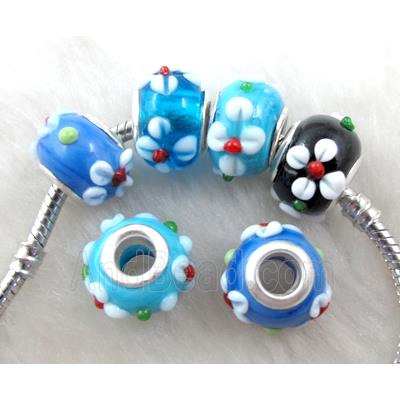 beads, lampwork glass, mixed color