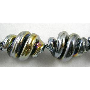 Black Handmade Plated with Color Twist Lampwork Beads