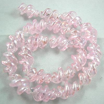 Pink Handmade Plated with Color Twist Lampwork Beads