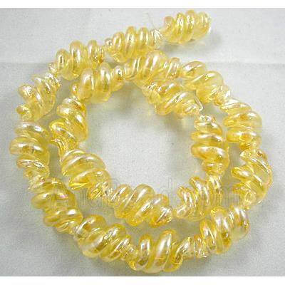 Gold Handmade Plated with Color Twist Lampwork Beads