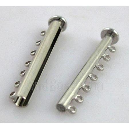 platinum plated 7-strand slide lock magnetic clasps
