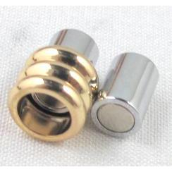 Magnetic Clasp, cord end, Copper, platinum & golden