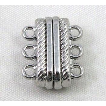 magnetic alloy clasp, platinum plated