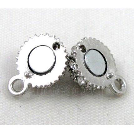Magnetic alloy clasp paved rhinestone