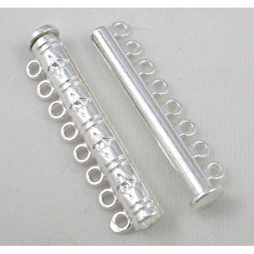 Magnetic copper connector clasp, silver plated