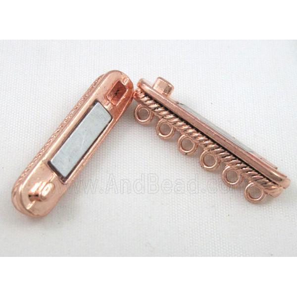 Magnetic alloy connector clasp, red copper