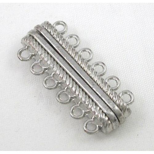 Magnetic alloy connector clasp, platinum plated