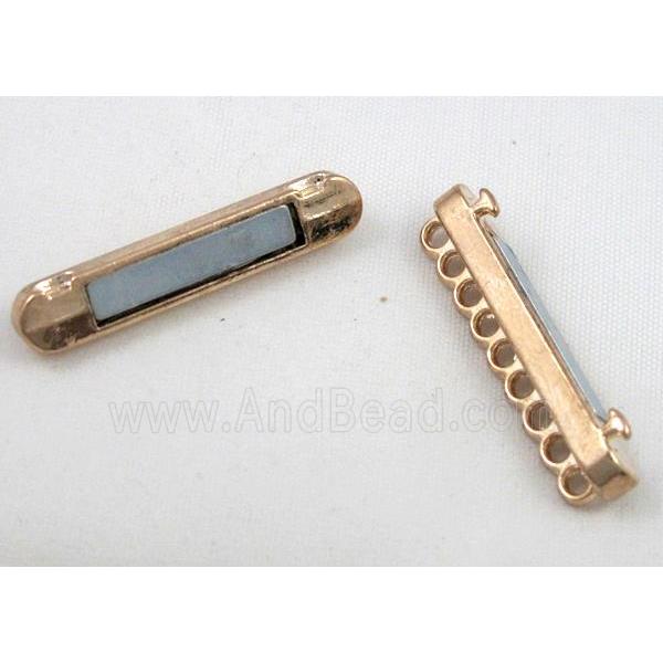 Magnetic alloy connector clasp, gold plated