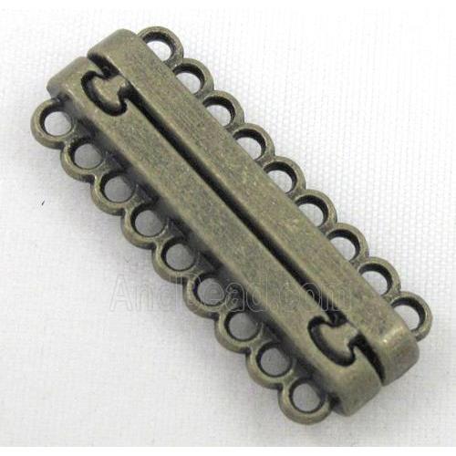 Magnetic alloy connector clasp, antique bronze