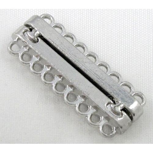 Magnetic alloy connector clasp, platinum plated