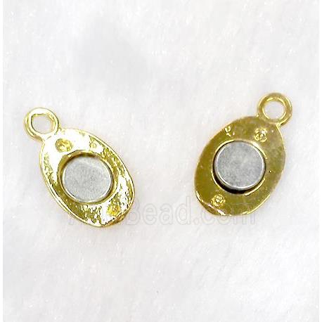 Magnetic alloy connector clasp, gold plated