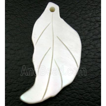 Mother of pearl leaf pendant