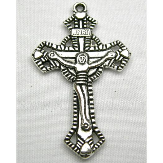 Tibetan Silver Latin Cross non-nickel