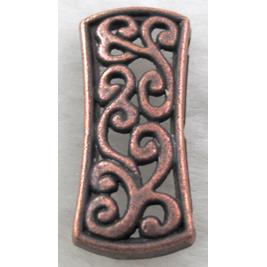 Bracelet Spacer Tibetan Silver Charms Non-Nickel, Antique Red