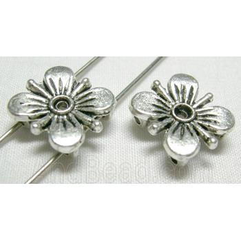 shamrock charms, Tibetan Silver Flower Non-Nickel