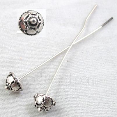 Decorative Head Pin, Tibetan Silver Non-Nickel