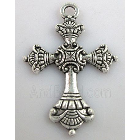 Tibetan Silver cross pendant non-nickel