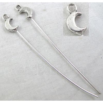 Fancy Pin Charm, Tibetan Silver Non-Nickel