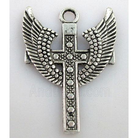 Tibetan Silver cross pendant non-nickel