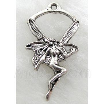 Tinkerbell charm, Tibetan Silver angel Non-Nickel