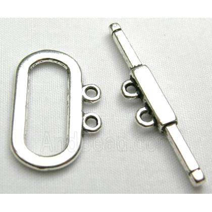 Tibetan Silver toggle clasps non-nickel for Two Strands