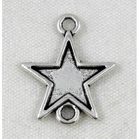 tibetan silver star connector, non-nickel