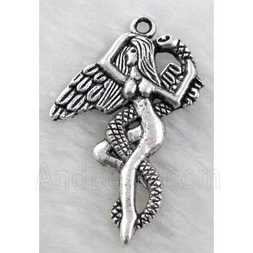 Praying Angel, Tibetan Silver Pendant Non-Nickel