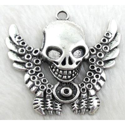 Skull Charms, Tibetan Silver Pendant Non-Nickel