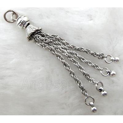 chain tassel, Tibetan Silver pendant non-nickel
