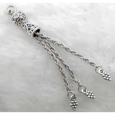 Tibetan Silver tassel pendant non-nickel