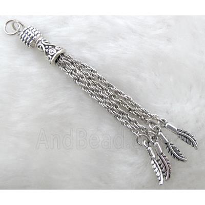 Tibetan Silver chain tassel pendant non-nickel