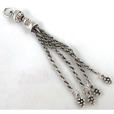 Tibetan Silver tassel pendant Non-Nickel