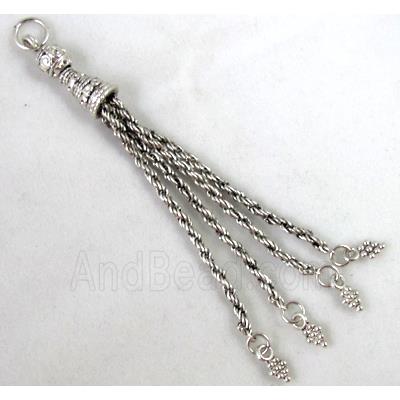 Tibetan Silver tassel pendant non-nickel