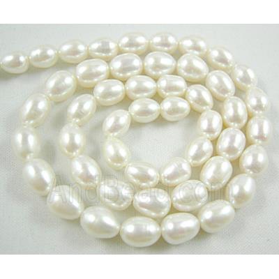 Natural White Freshwater Pearl Beads Rice C-Grade