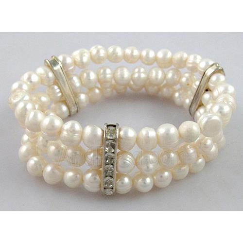 Handcraft Cluster Pearl Bracelet, elastic