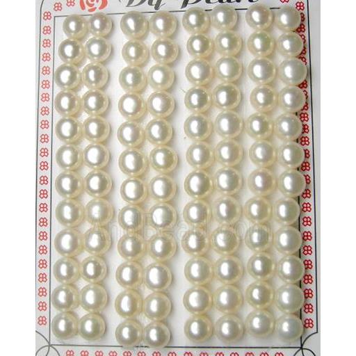 half-drilled Freshwater Pearl Cabochon, white