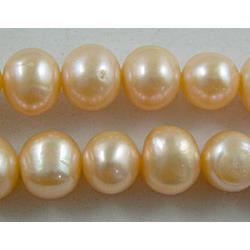 15 inches string of freshwater Pearl Beads, round, pink