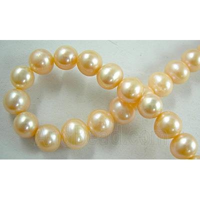 15 inches string of freshwater Pearl Beads, round, pink