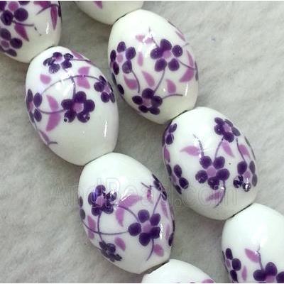 Porcelain barrel beads
