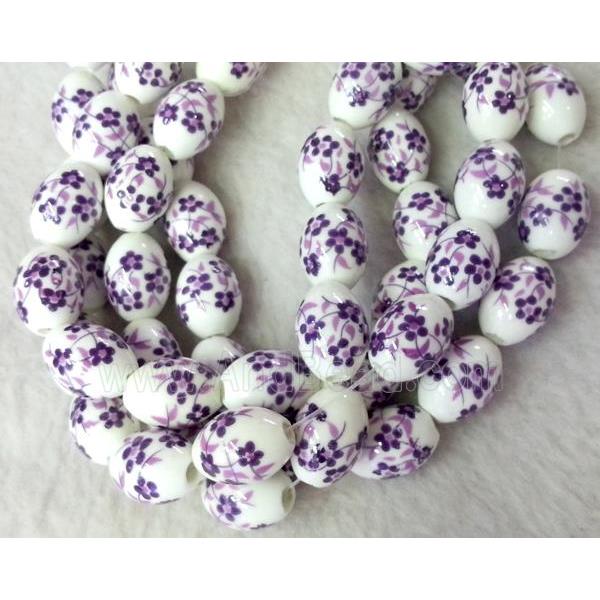 Porcelain barrel beads