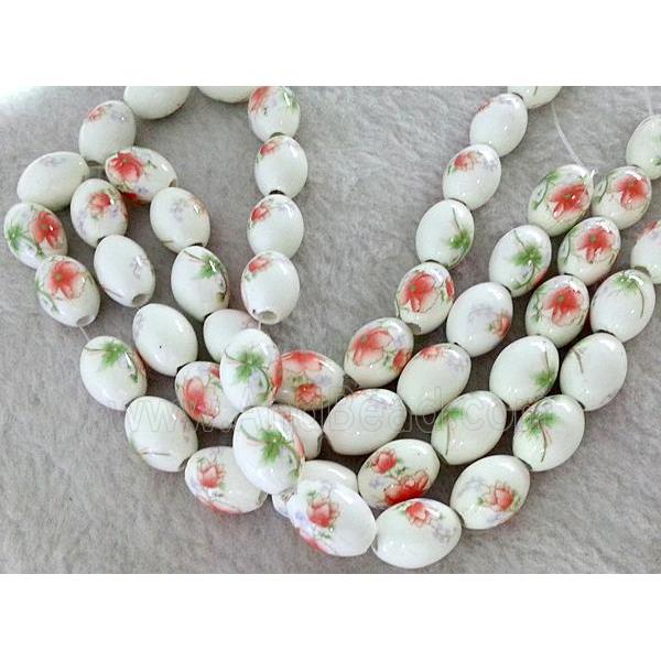 Porcelain barrel beads