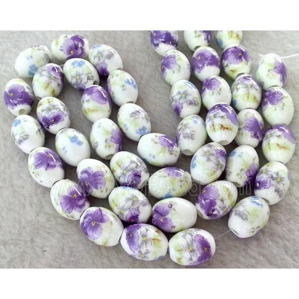 Porcelain barrel beads