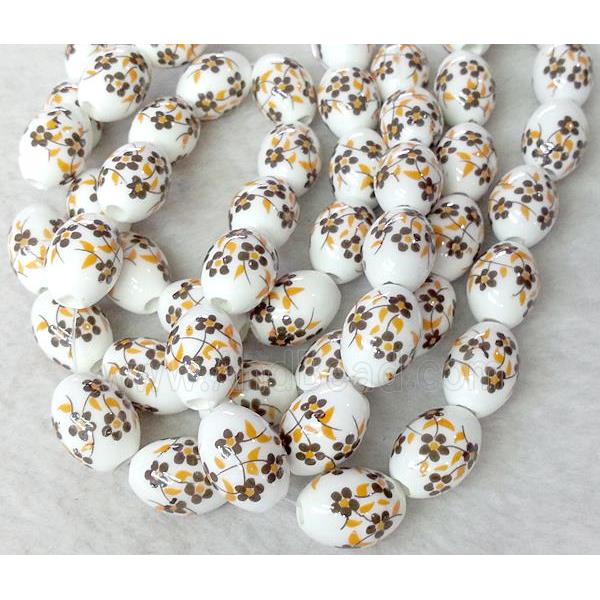 Porcelain barrel beads